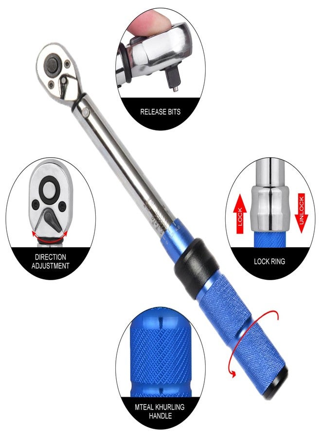 COTOUXKER Bike Torque Wrench Set, 1/4 Inch Drive Torque Wrench 2 to 24 Nm Bicycle Tool Kit for MTB Mountain Road Bikes with Allen Key, Torx Sockets, Extension Bar - Image 4